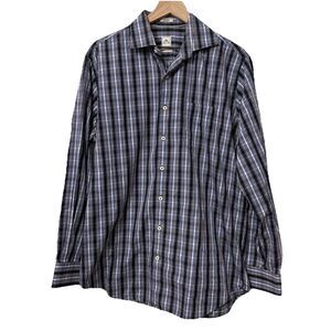 Peter Millar Men’s Seaside Finish Shirt Button Down Long Sleeve Stripe Plaid L